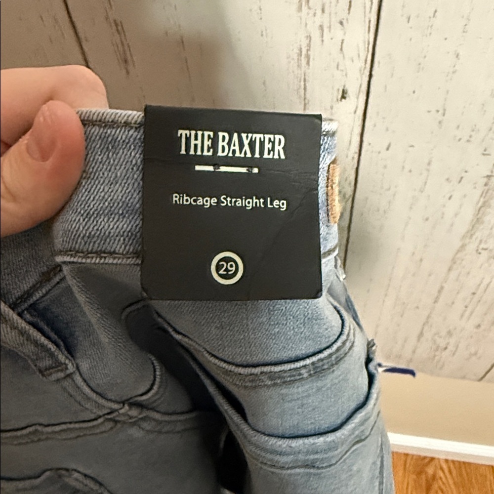 NWT Blank NYC The Baxter Ribcage Distressed Raw Denim Straight Leg Denim Jeans - Picture 4 of 5